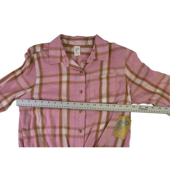 Thereabouts Little & Big Girls Long Sleeve Flannel Shirt Pink L 14.5-16.5P Plus - Picture 8 of 13